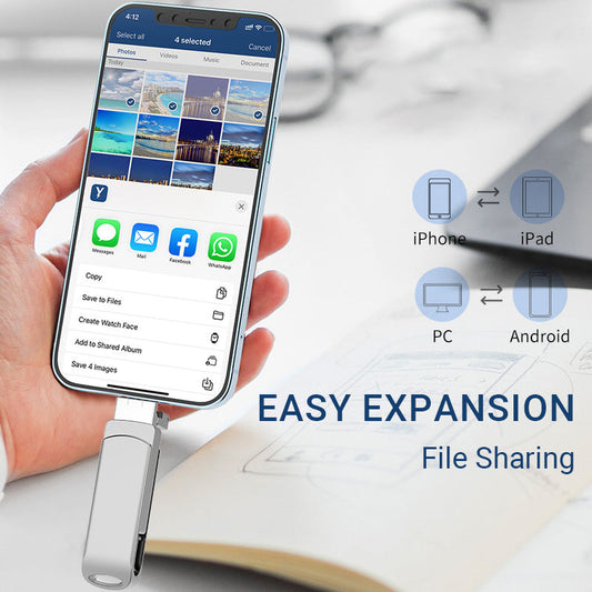 💾 60% DE RÉDUCTION ! 📊 Clé USB 4-en-1 Multi-Interfaces - Transfert Ultra-Rapide vers PC/iPhone/Android, Compacte et Universelle 📱📦