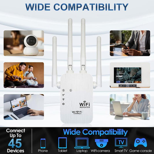 🎁 Dernier jour : 50 % de réduction ! 🔥 Amplificateur Wi-Fi 2025 – 1200 Mbit/s, double bande (5 GHz / 2,4 GHz) 📶 Amplification maximale du signal – connexion stable dans toute la maison !