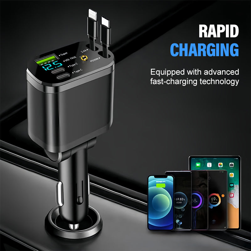 Car Fast Charger with Starry Sky Ambient Lighting