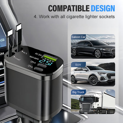 Car Fast Charger with Starry Sky Ambient Lighting