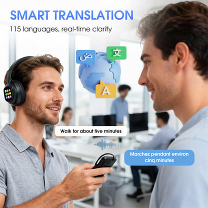 🎧50% de réduction! ✨ Casque Bluetooth IA - Écran LCD intelligent et assistant vocal avec qualité sonore premium pour la musique et les appels 📱✨