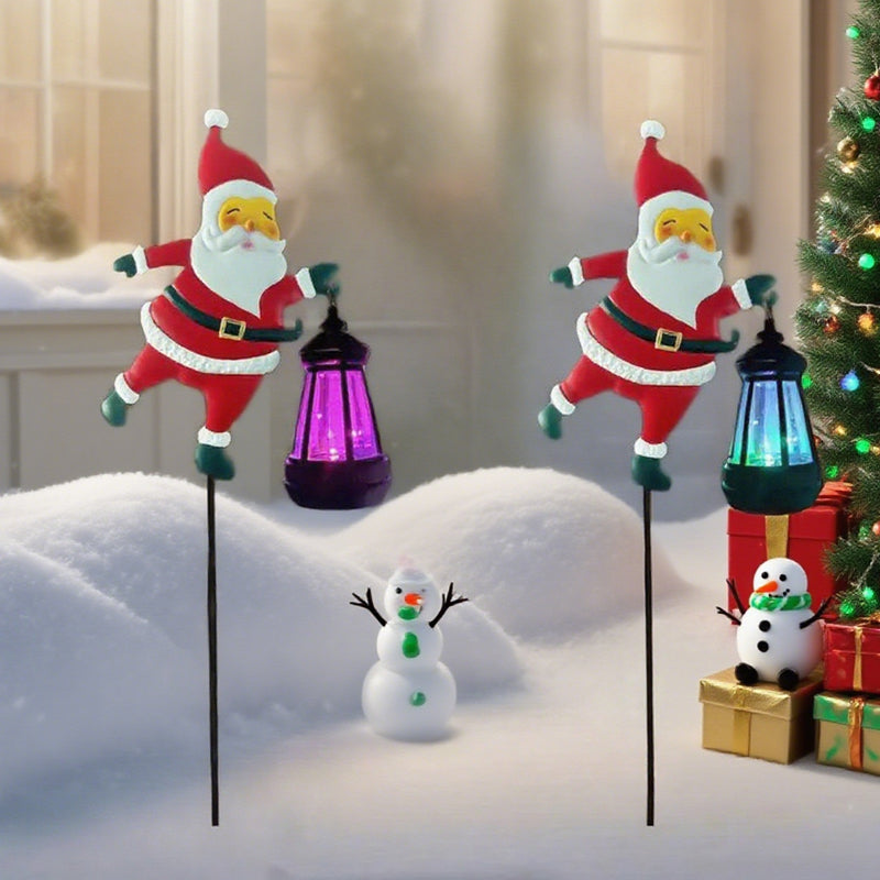 🎅 Soldes de Noël : 49 % de réduction !!🎄🎅Lumière solaire pour jardin en forme de Père Noël