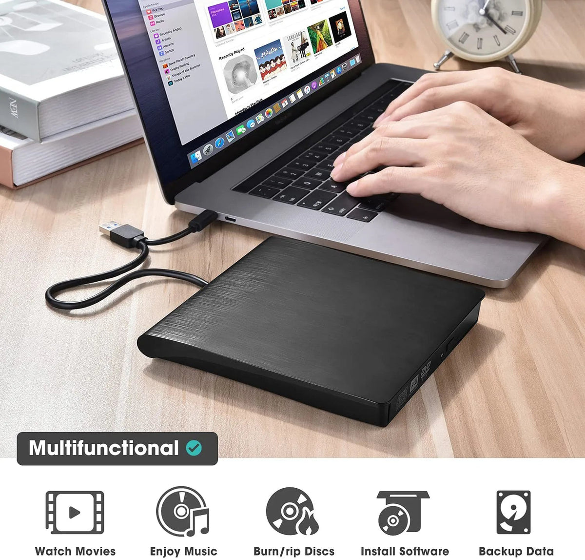 📢📢49% de réduction ! 💿💻 Lecteur CD/DVD Externe – Plug & Play, Portable & Compatible Mac/Windows